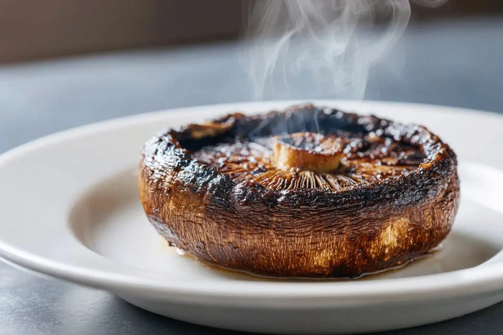 A grilled mushroom presented like a steak explaining if are mushrooms good for weight loss
