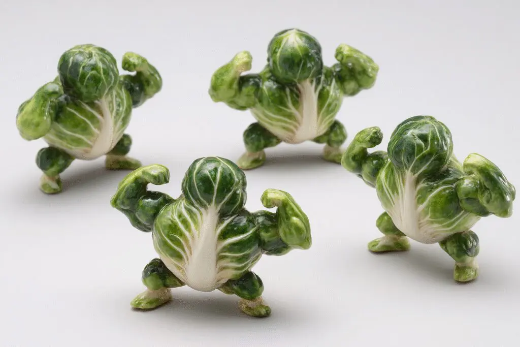 Brussel sprouts posing like bodybuilders a visual guide for the FAQ on are brussel sprouts good for weight loss Brussel sprouts posing like bodybuilders a visual guide for the FAQ on are brussel sprouts good for weight loss