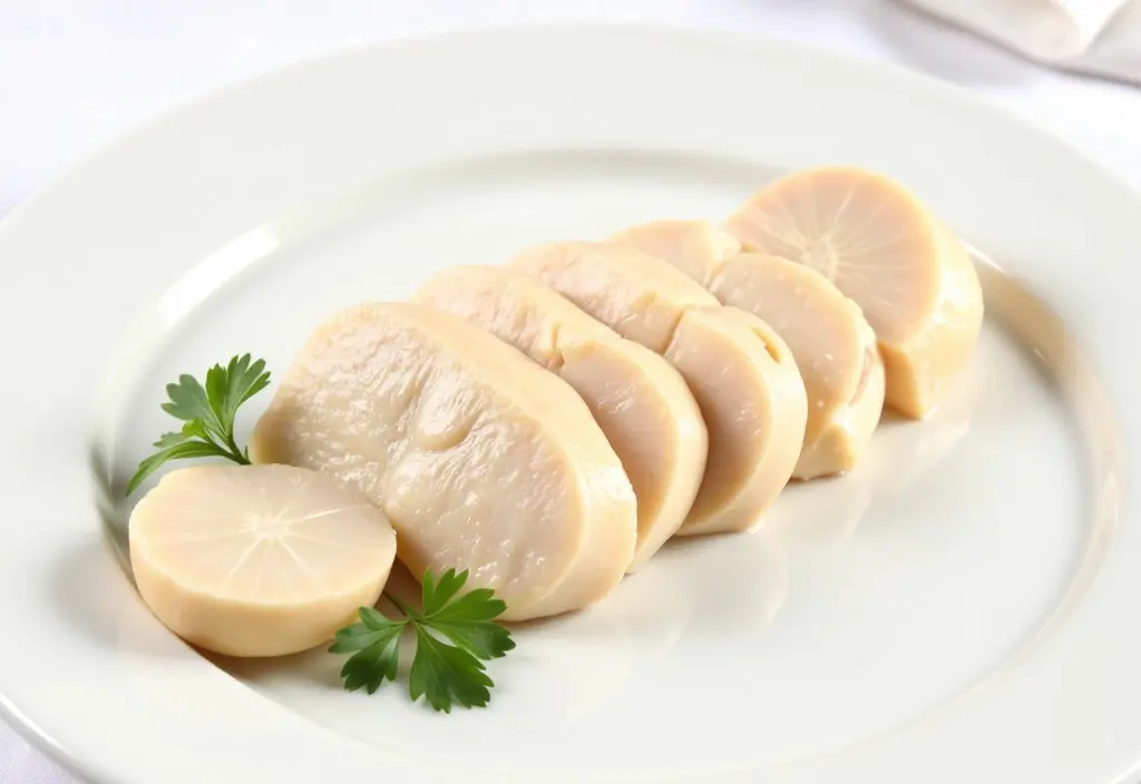 a clean and simple photograph of cooked sliced chicken representing one of the healthiest protein choices for weight loss