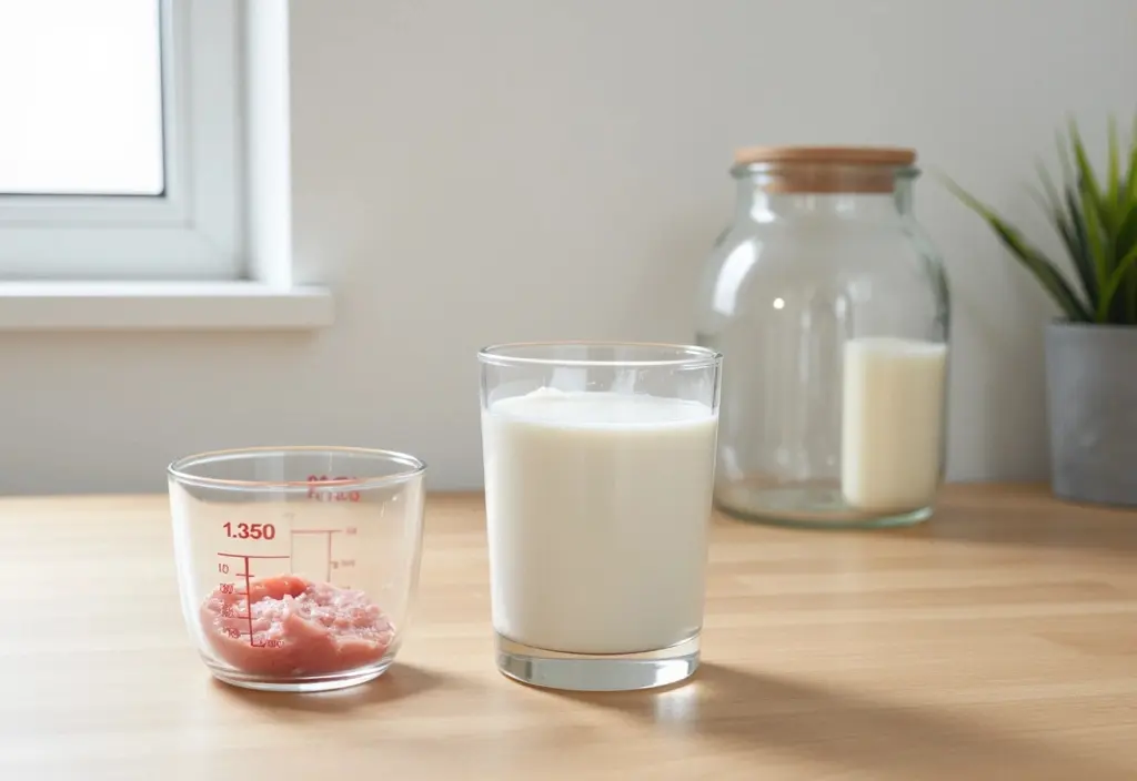 a measured glass of low-fat milk portraying it as a portion-controlled source of protein and nutrients in a weight loss diet