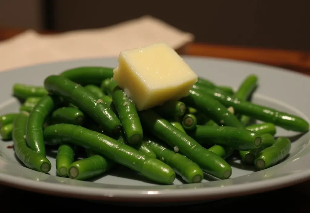 a tiny amount of butter melting on steamed vegetables illustrating that it should be used very sparingly for flavor in a weight loss diet
