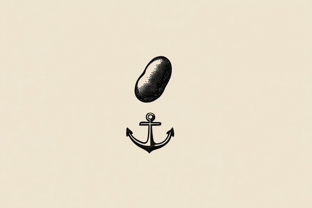 A bean acting as an anchor for a stomach a metaphor for the FAQ on are beans good for weight loss